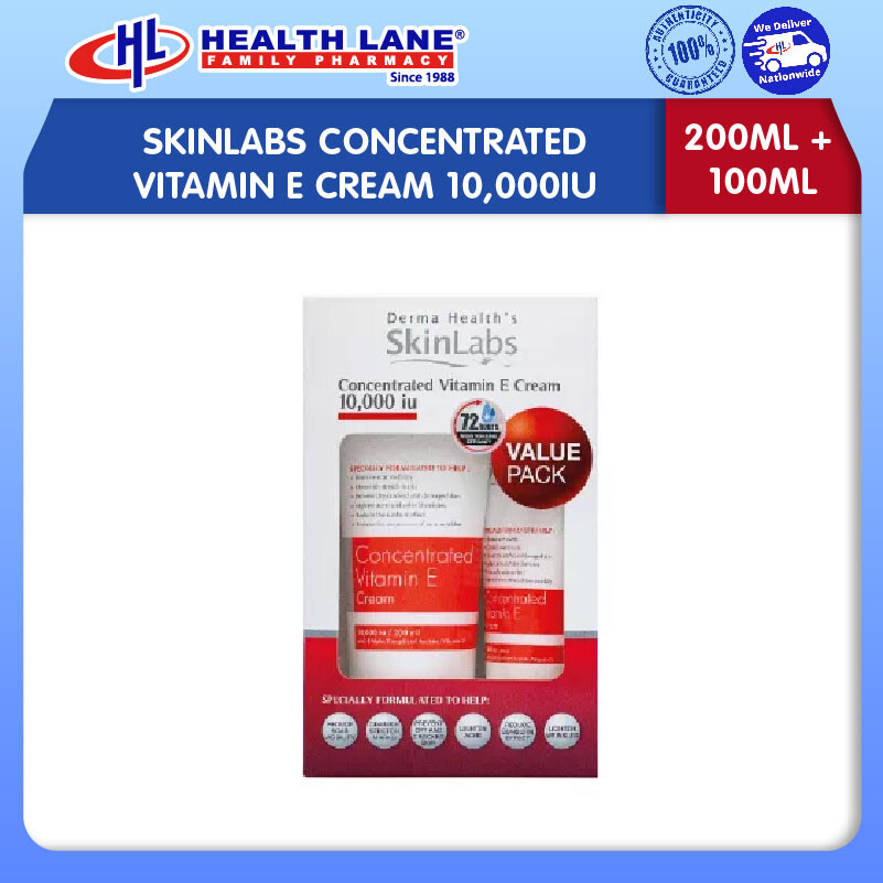 SKINLABS CONCENTRATED VIT E KRIM 10,000IU 200ML & 100ML